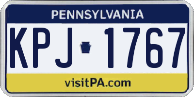PA license plate KPJ1767