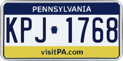 PA license plate KPJ1768