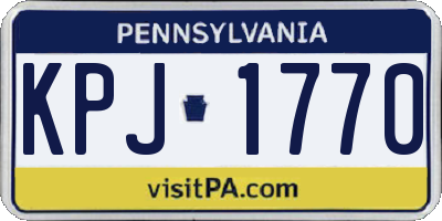 PA license plate KPJ1770
