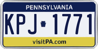 PA license plate KPJ1771