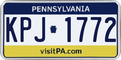 PA license plate KPJ1772