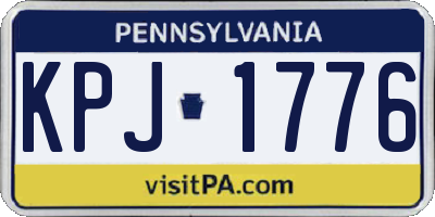 PA license plate KPJ1776