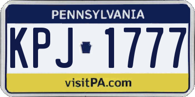 PA license plate KPJ1777