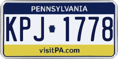 PA license plate KPJ1778