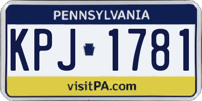 PA license plate KPJ1781