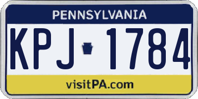 PA license plate KPJ1784