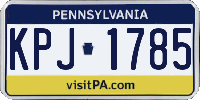 PA license plate KPJ1785