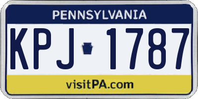 PA license plate KPJ1787