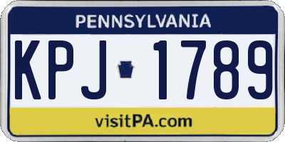 PA license plate KPJ1789