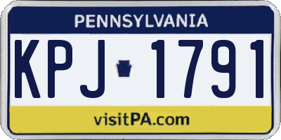 PA license plate KPJ1791