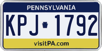 PA license plate KPJ1792