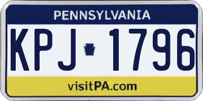 PA license plate KPJ1796