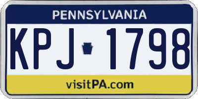 PA license plate KPJ1798
