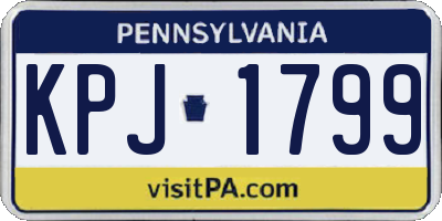 PA license plate KPJ1799