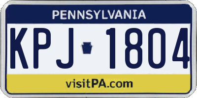 PA license plate KPJ1804