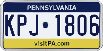 PA license plate KPJ1806