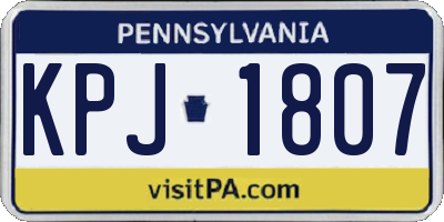 PA license plate KPJ1807