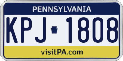 PA license plate KPJ1808