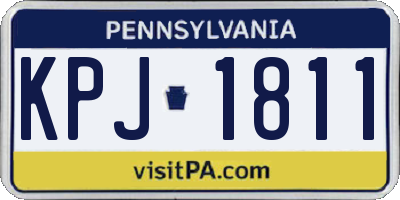 PA license plate KPJ1811