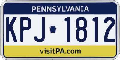 PA license plate KPJ1812