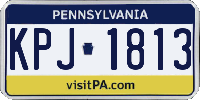 PA license plate KPJ1813