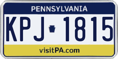 PA license plate KPJ1815