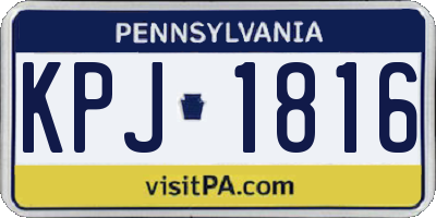 PA license plate KPJ1816