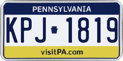 PA license plate KPJ1819
