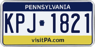 PA license plate KPJ1821