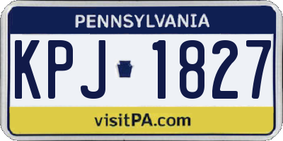 PA license plate KPJ1827