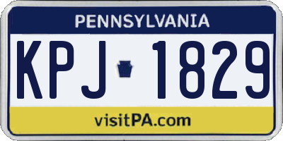 PA license plate KPJ1829