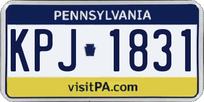 PA license plate KPJ1831