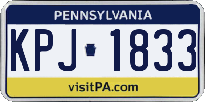 PA license plate KPJ1833