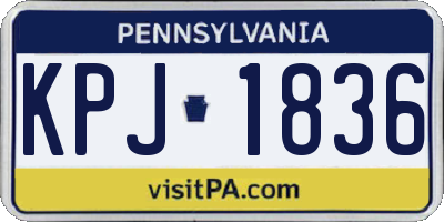 PA license plate KPJ1836