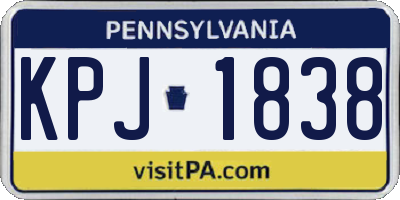 PA license plate KPJ1838
