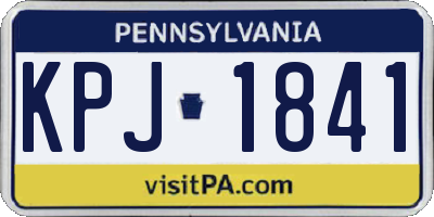PA license plate KPJ1841