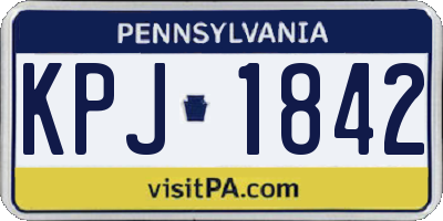 PA license plate KPJ1842