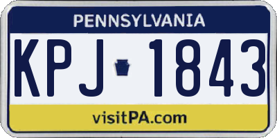 PA license plate KPJ1843