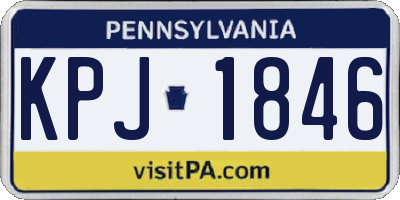 PA license plate KPJ1846