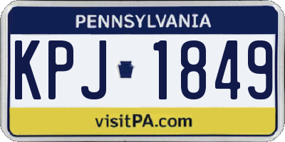 PA license plate KPJ1849