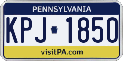 PA license plate KPJ1850