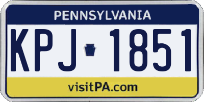PA license plate KPJ1851