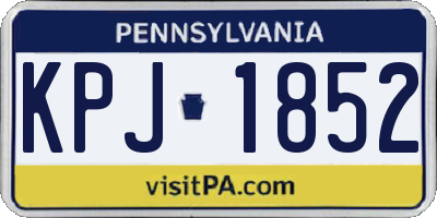 PA license plate KPJ1852