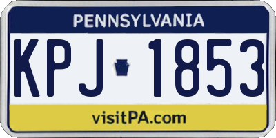 PA license plate KPJ1853