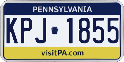 PA license plate KPJ1855