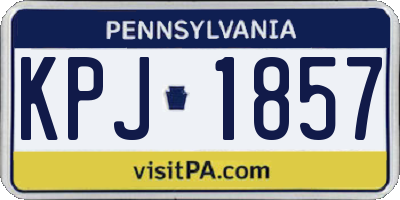 PA license plate KPJ1857