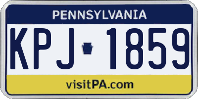 PA license plate KPJ1859