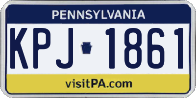 PA license plate KPJ1861