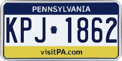 PA license plate KPJ1862