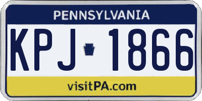 PA license plate KPJ1866